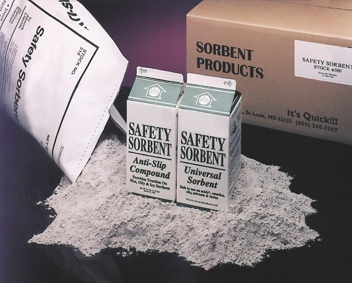 Anti-slip or volcanic ash safety sorbent 